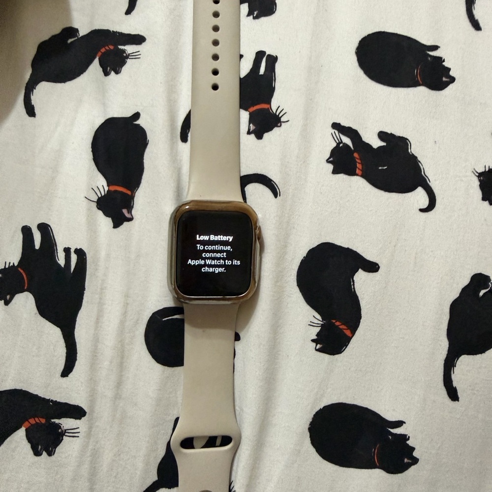 Apple Smartwatch with Gold Case and Cream Band